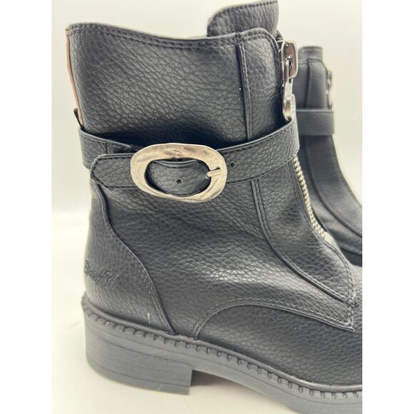 Blowfish Malibu Vozlyn Women's Boot Size 6.5 Black Zipper Vegan Goth Moto NWOT - Picture 2 of 8
